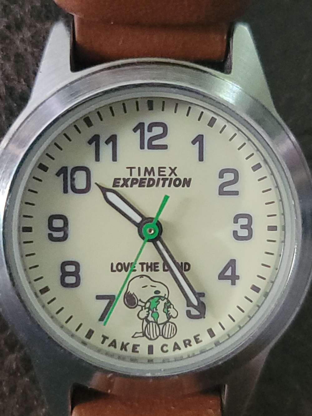 Timex Expedition Watch with Cream Dial and Brown Leather Strap